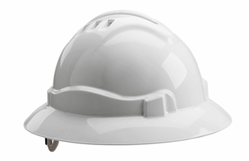 Full Brim Hard Hat - Unvented, White