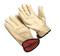Red Fleece Lined Pigskin Driver Gloves, Blue Band, 12 pairs, 2X-Large