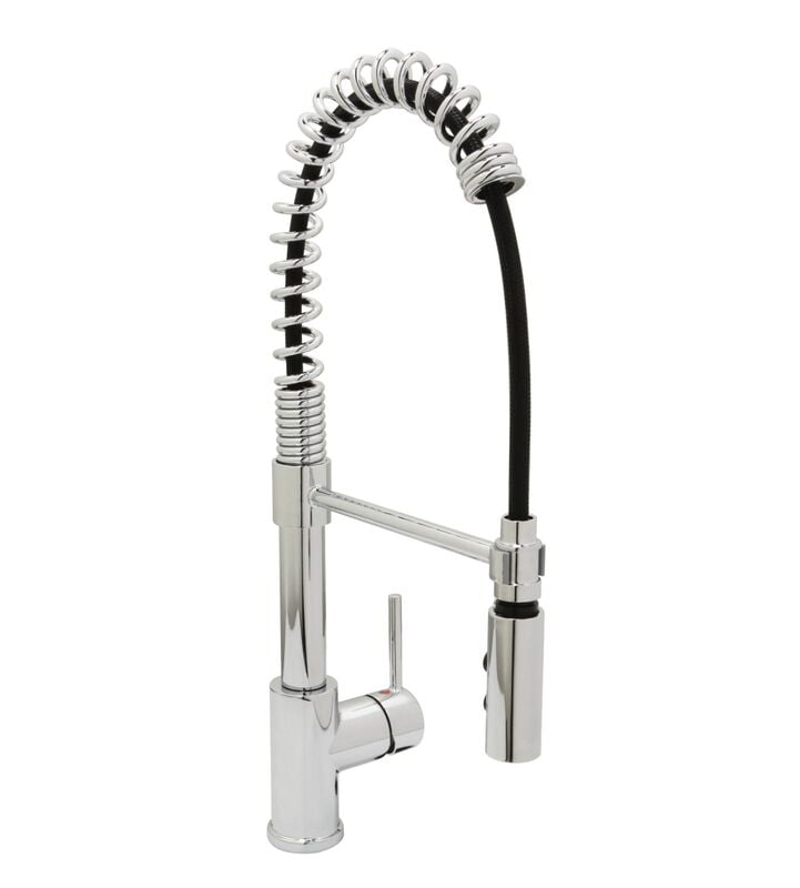 Faucet Kitchen Gooseneck w/ Pull-Down Sprayer - Commercial - Satin Nickel