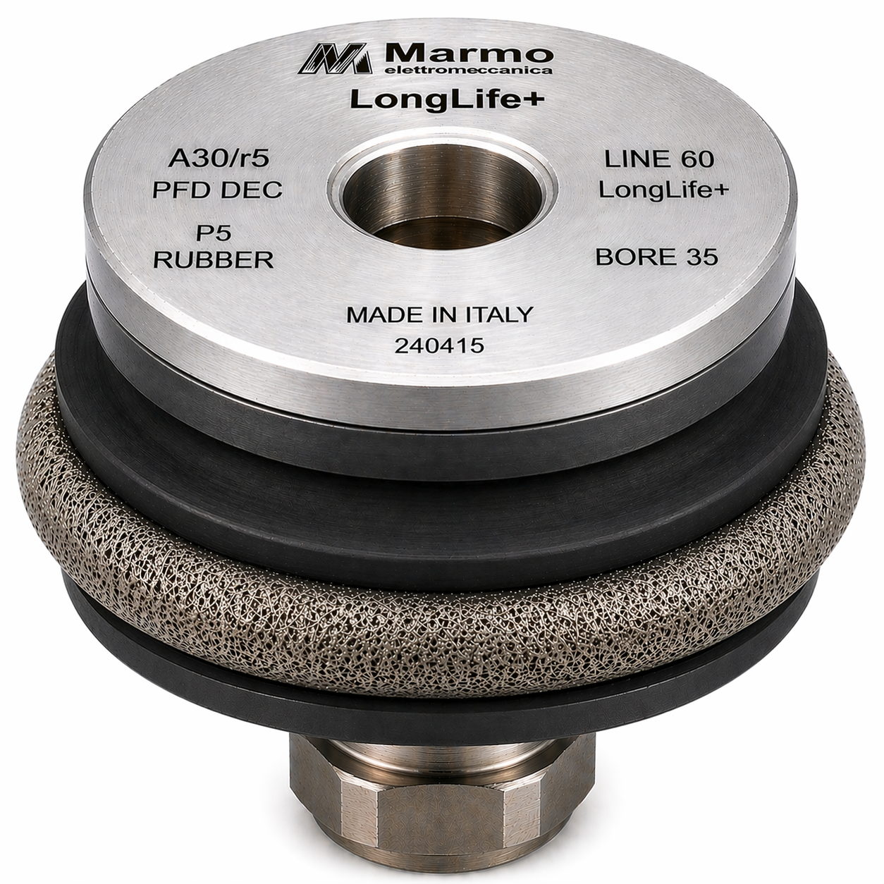 Marmo Elettromeccanica LongLife+ Profile Wheel - Line 60, P5 Rubber, Longlife+, A30/r5 PFD DEC, Bore 35 Fitting