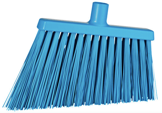 V-Clean Broom, Angle Cut, 11.4" Extra Stiff, Blue