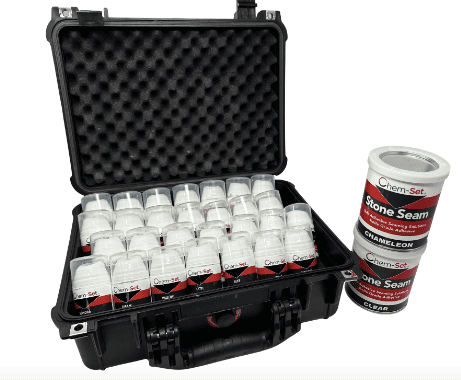 Chem-Set Adhesive Color Pigment - 2oz Pump Dispenser, 32-pc Kit w/ Carry Case
