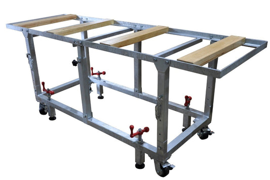 Weha 27" Adjustable Height Galvanished Work Table with 4 Levels/Stabilizers