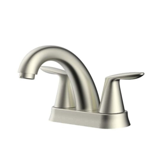 Thriftco 4 Inch Centerset 2-Handle Bathroom Faucet ‚Äì Brushed Nickel