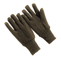 Heavy Weight Brown Jersey Knit Wrist Gloves, 12 pairs, Large
