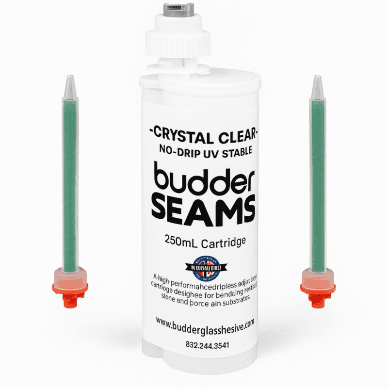 Budder Seams, No Drip UV Stable, 250mL Cartridge w/ 4 Mixing Nozzles - i-CRYSTAL CLEAR