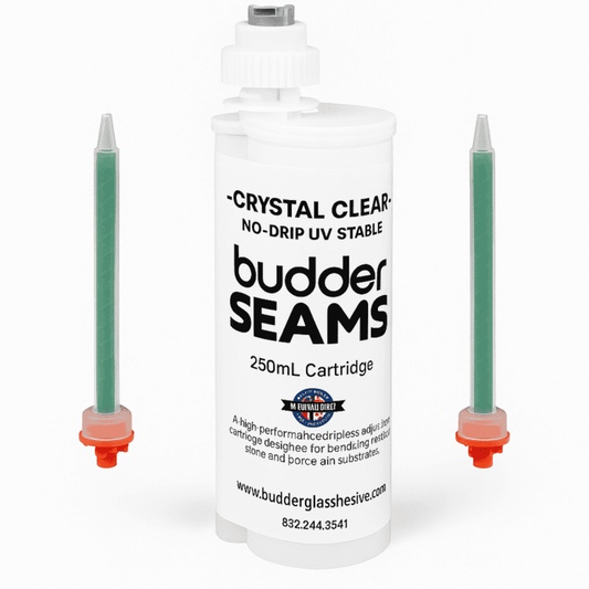 Budder Seams, No Drip UV Stable, 250mL Cartridge w/ 4 Mixing Nozzles - i-CRYSTAL CLEAR