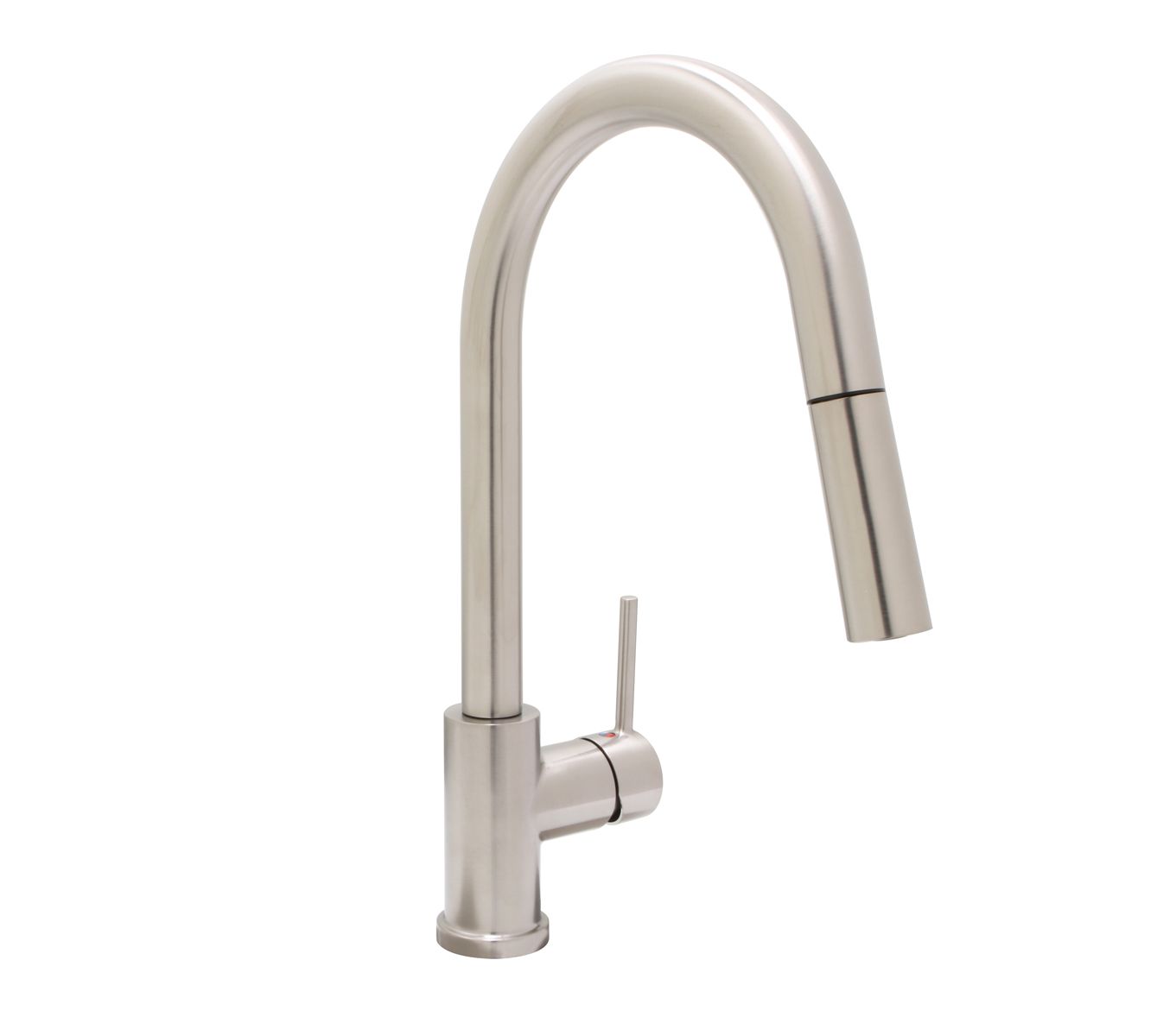 Faucet Kitchen Gooseneck w/ Pull-Down Sprayer - Modern B - Brushed Nickel
