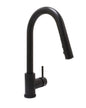 Faucet Kitchen Gooseneck w/ Pull-Down Sprayer - Modern B - Matte Black