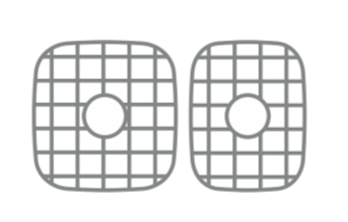 Grid Set for Double Offset Bowl, Straight Back - Stainless, H Series