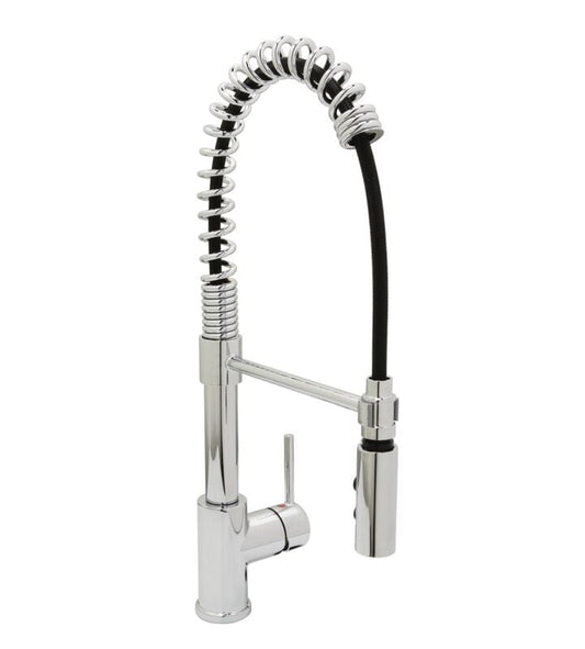 Faucet Kitchen Gooseneck w/ Pull-Down Sprayer - Commercial - Satin Nickel