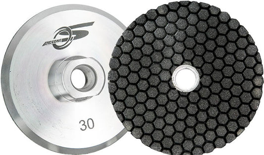 Cyclone Resin Cup Wheel w/ Aluminum Backer - 4", 100 grit