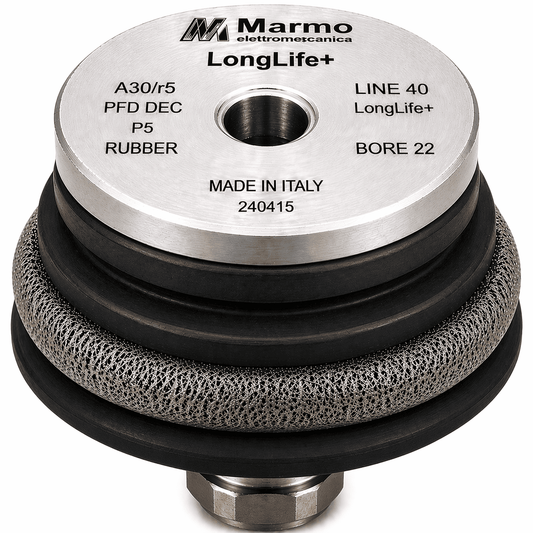 Marmo Elettromeccanica LongLife+ Profile Wheel - Line 40, P5 Rubber, Longlife+, A30/r5 PFD DEC, Bore 22 Fitting