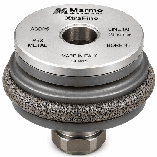 Marmo Elettromeccanica XtraFine Profile Wheel - Line 60, P3X Metal, XtraFine, A30/r5, Bore 35 Fitting