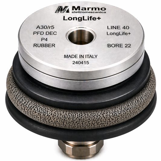 Marmo Elettromeccanica LongLife+ Profile Wheel - Line 40, P4 Rubber, Longlife+, A30/r5 PFD DEC, Bore 22 Fitting