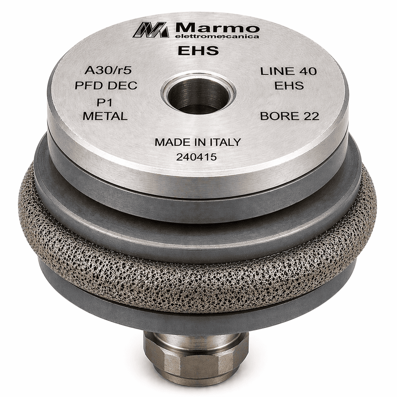 Marmo Elettromeccanica EHS Profile Wheel - Line 40, P1 Metal, EHS, A30/r5 PFD DEC, Bore 22 Fitting