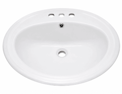 Oval Vanity 1812 Drop-In - White